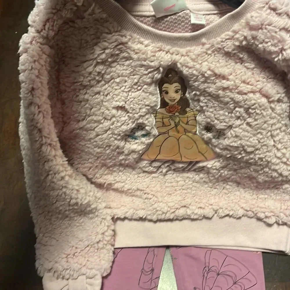 #7 Disney’s Beauty & the Beast Belle 2 piece Long sleeve Shirt & Leggings Size 5